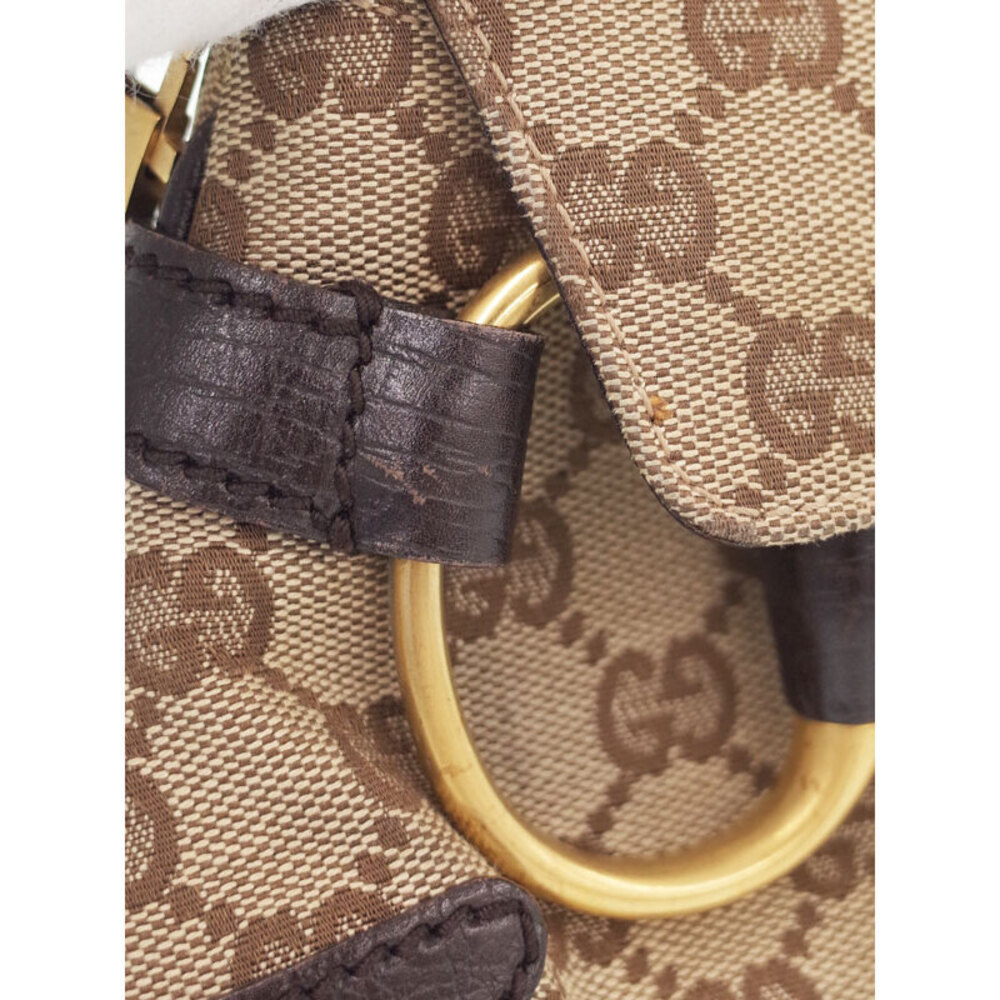 GUCCI Horsebit Chain Clutch Bag Brown Black - Picture 7 of 9